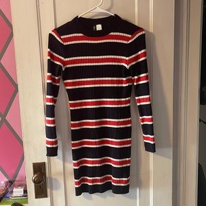 Red white and blue sweater dress